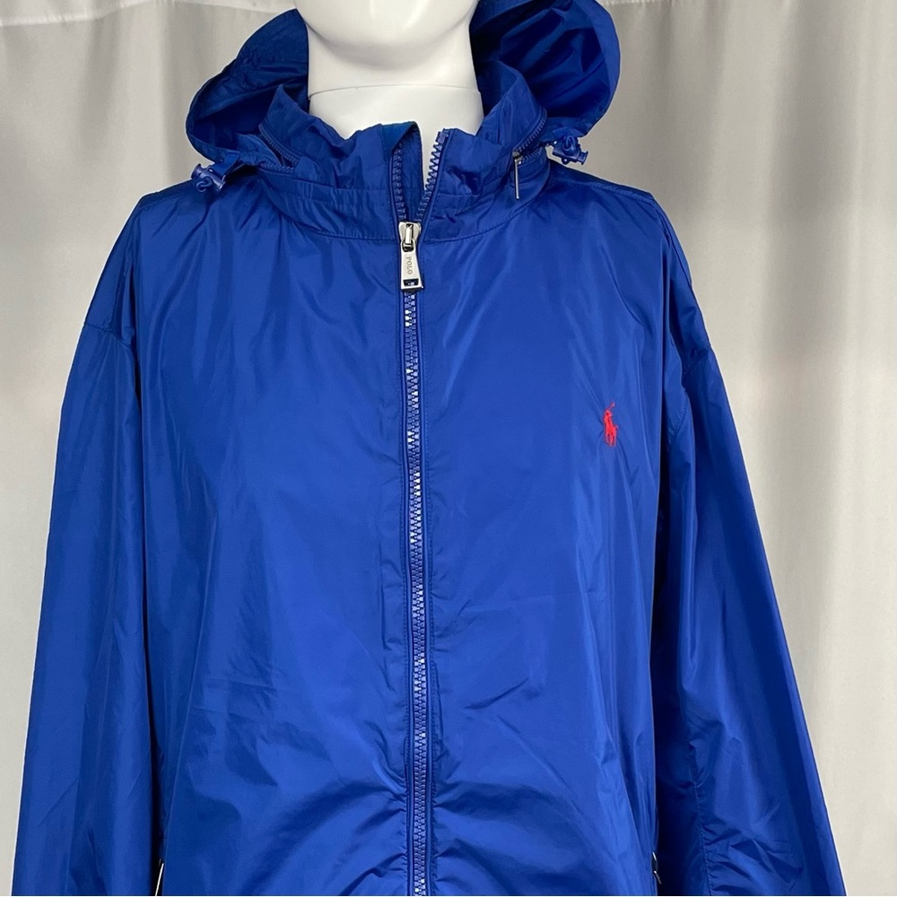 New 1XBig Polo Ralph Lauren Royal Blue Red Poloman Light Windbreaker Jacket Coat - Picture 2 of 6